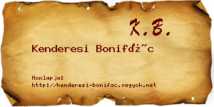 Kenderesi Bonifác névjegykártya